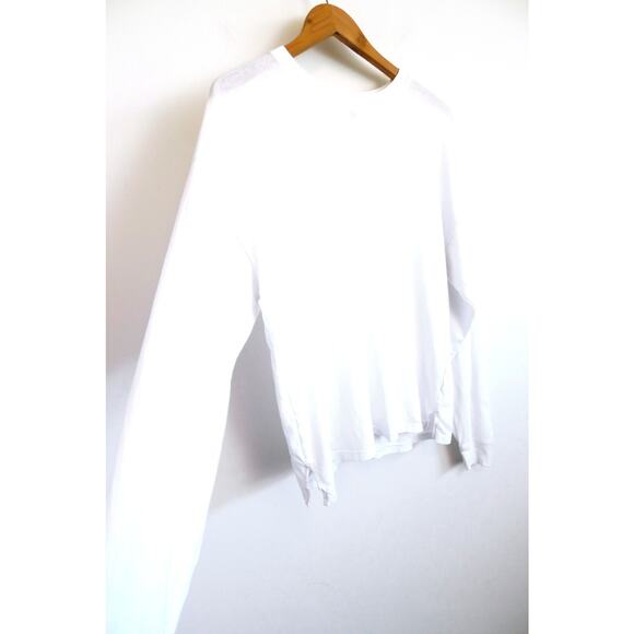 AYR The Hangout Long Sleeve Tee T-Shirt Top White Pima Cotton Shopbop XS $75 - Picture 5 of 12